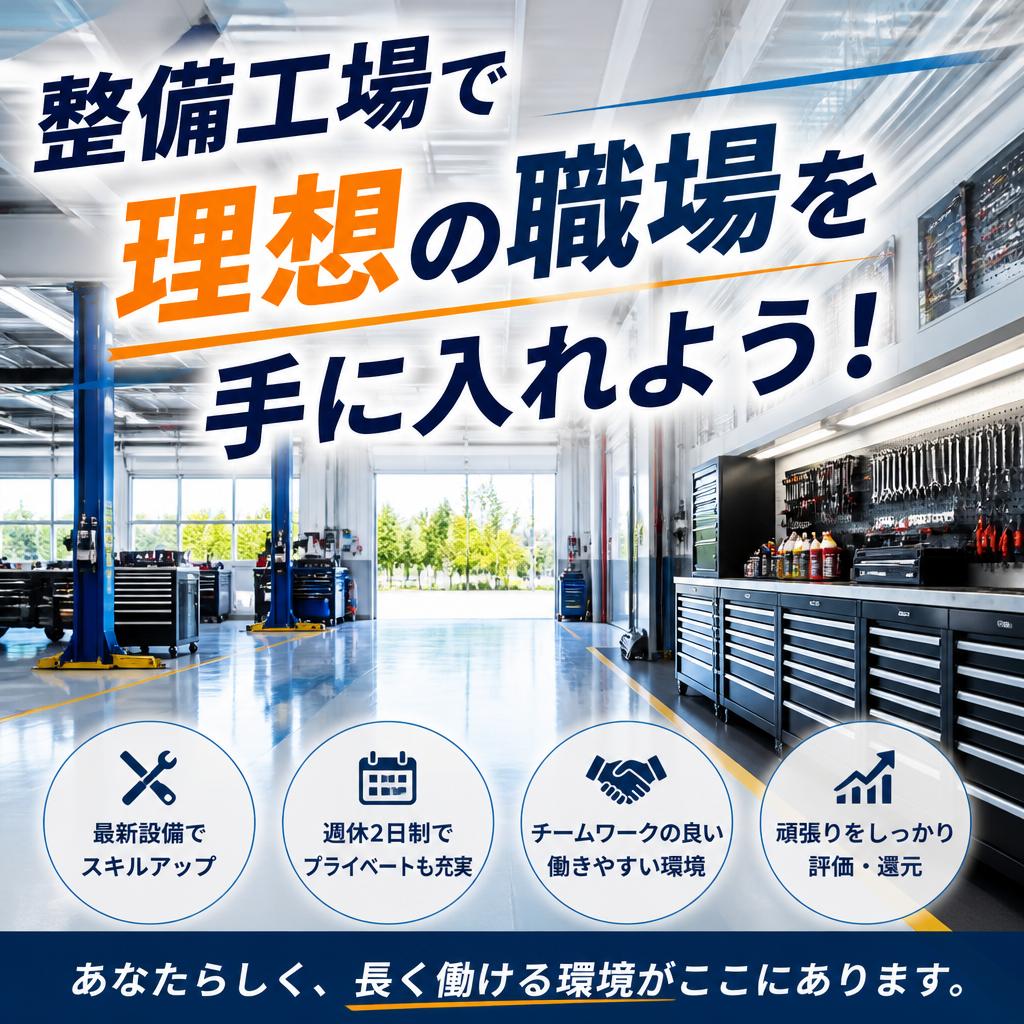 整備工場で理想の職場を手に入れよう！