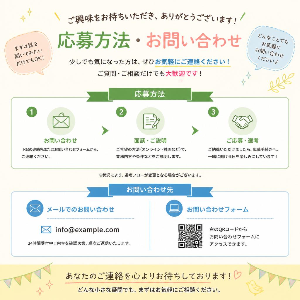 【今すぐ応募しよう！】【お問い合わせ】