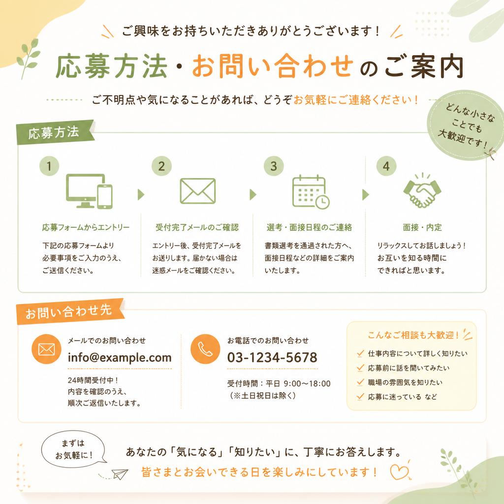 【今すぐ応募しよう！】【お問い合わせ】