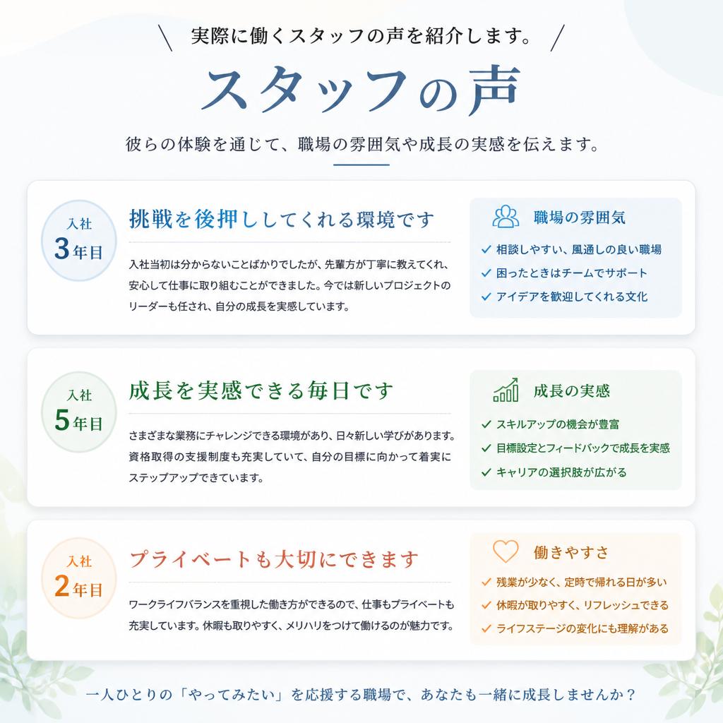 働くメンバーの声