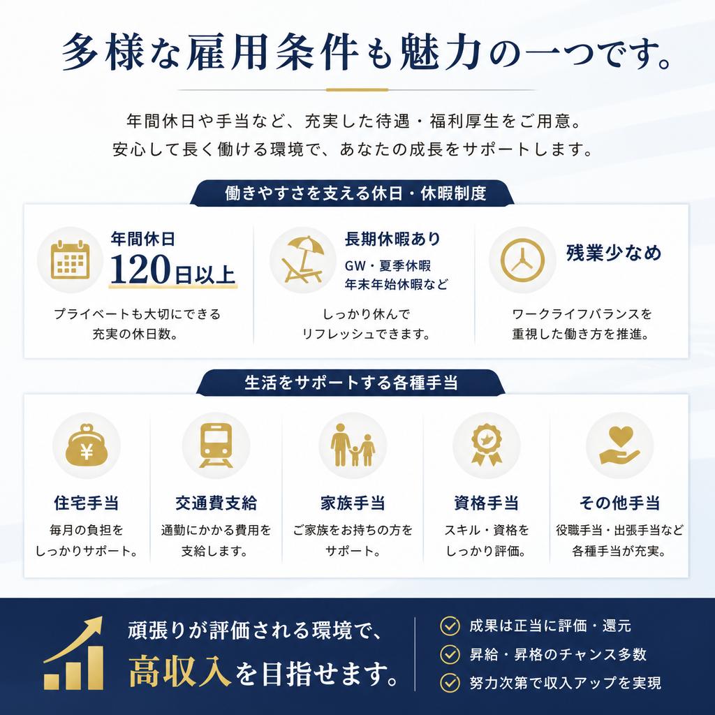 多様な雇用条件が魅力