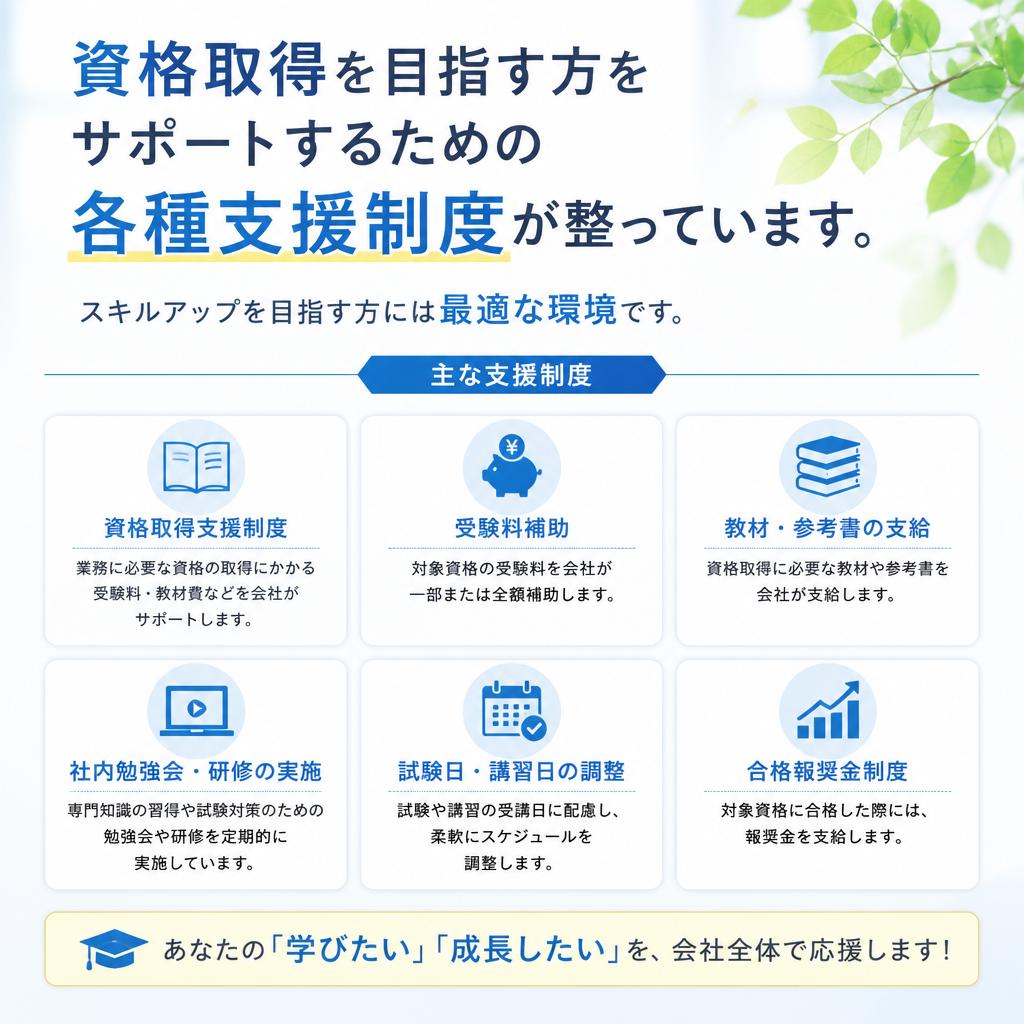 資格取得支援制度が充実