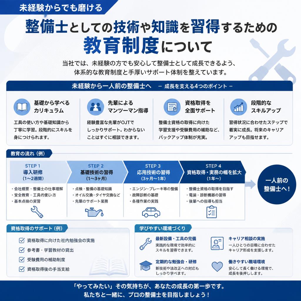 2. 整備士としてのスキルアップ