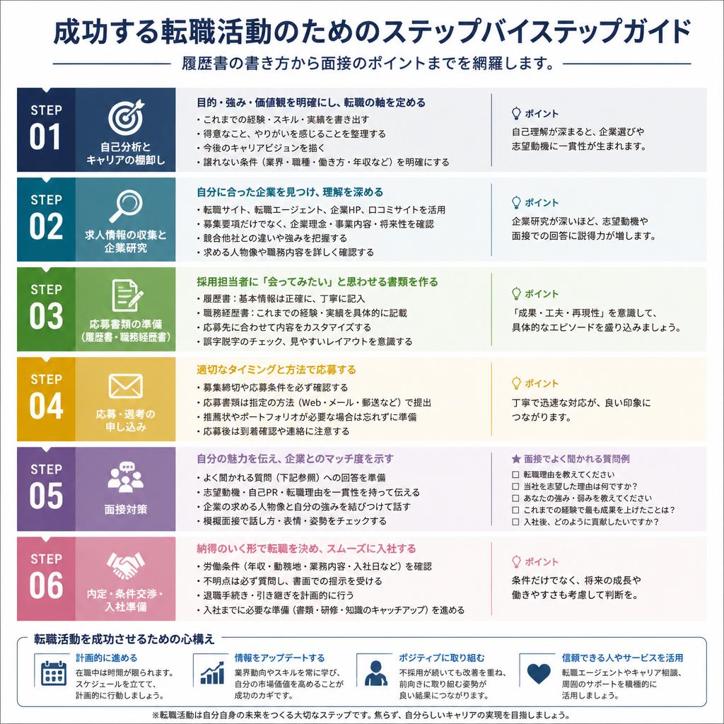転職活動のステップ