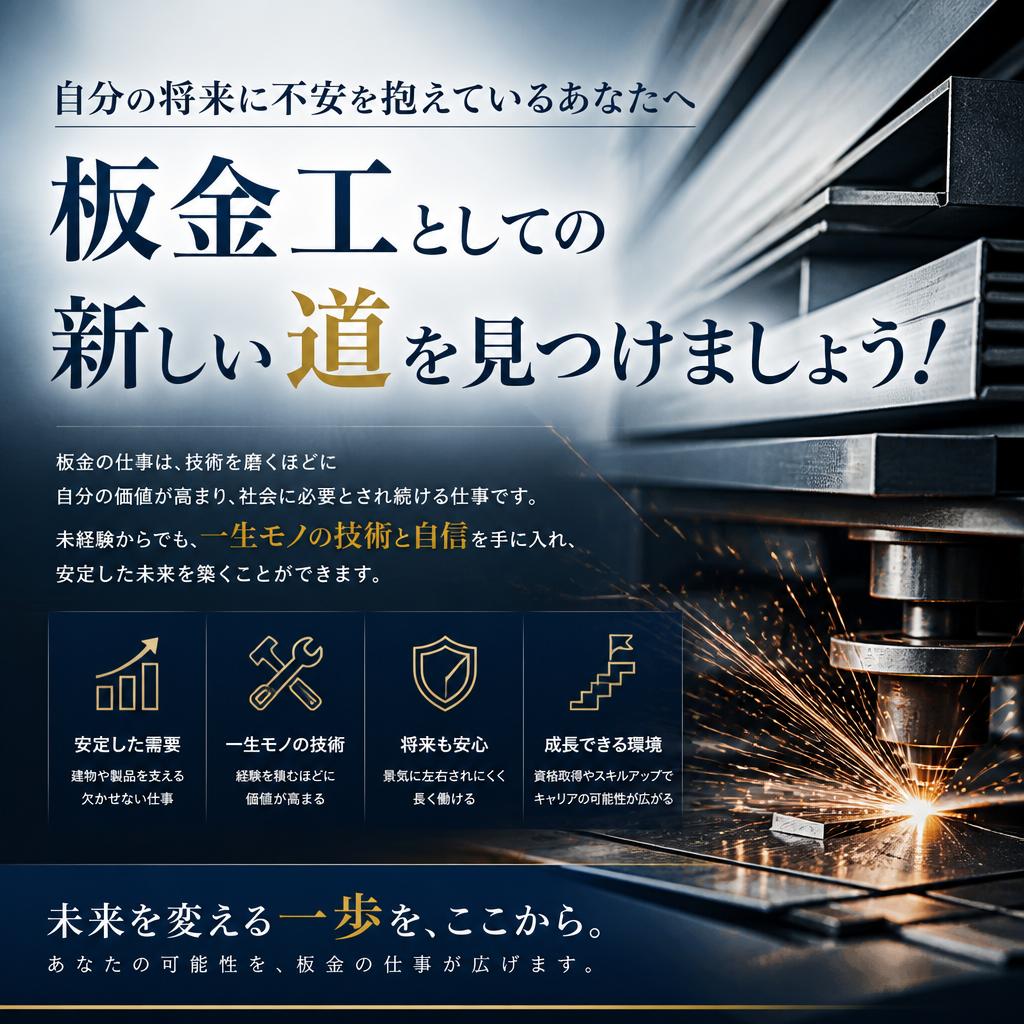 自分の将来に不安を抱えているあなたへ、板金工としての新しい道を見つけましょう！